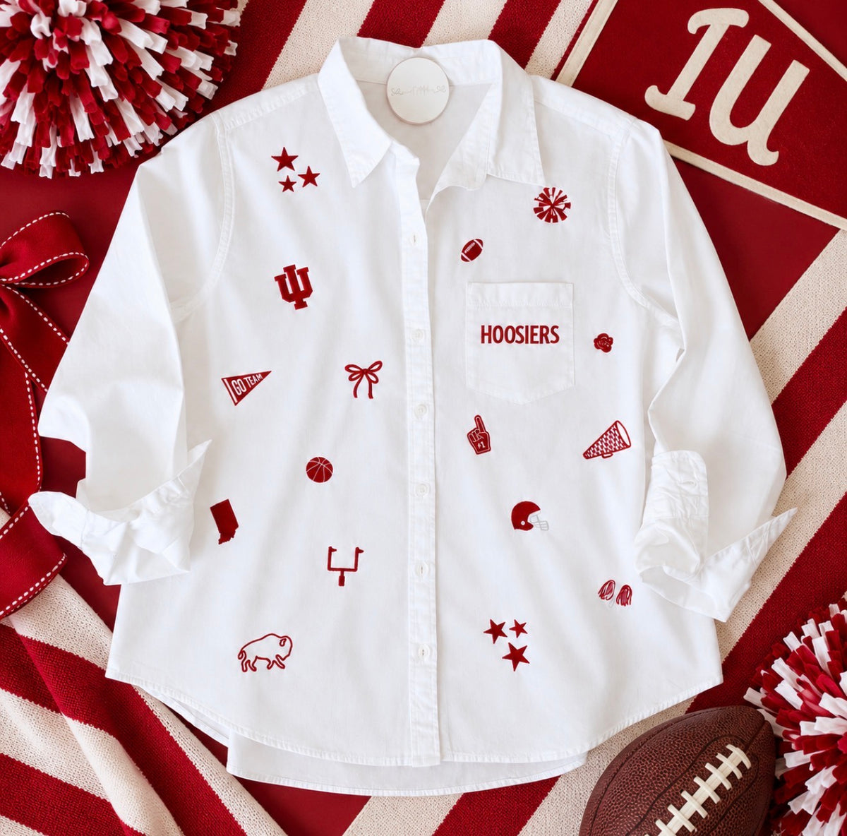 Game Day Custom Embroidered Button Down Shirt